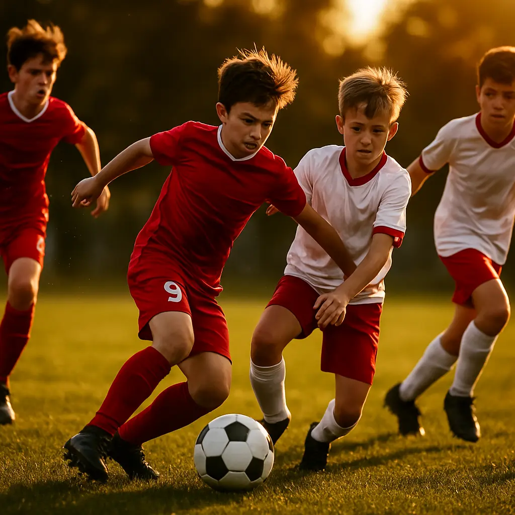 FC Transylvania youth players competing for the ball