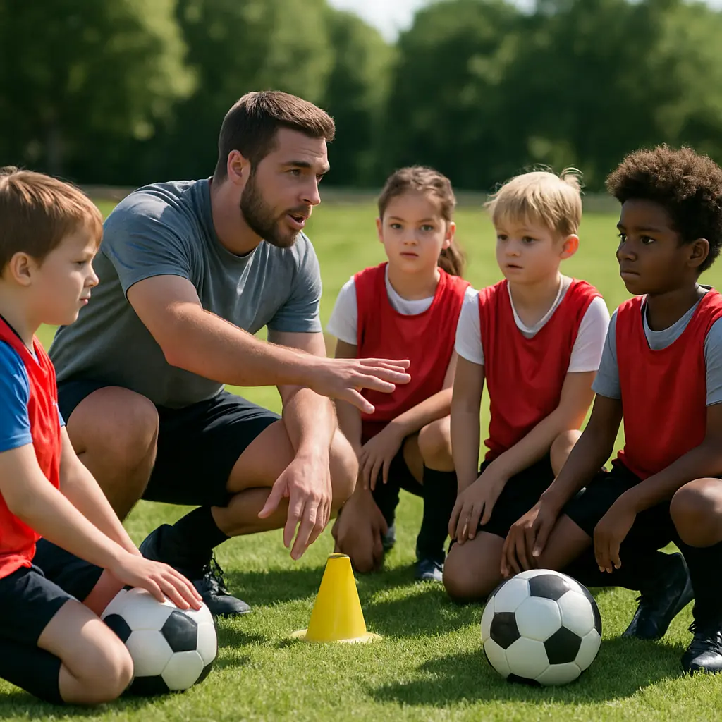 FC Transylvania coach leading a training session
